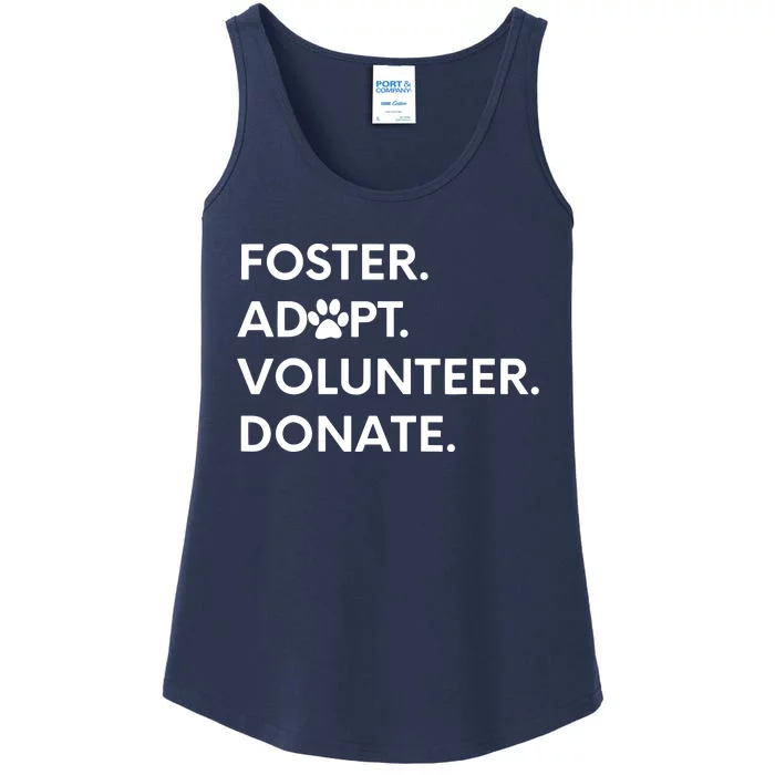 FOSTER ADOPT VOLUNTEER DONATE Animal Rescue Shelter Ladies Essential Tank