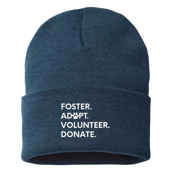 FOSTER ADOPT VOLUNTEER DONATE Animal Rescue Shelter Sustainable Knit Beanie