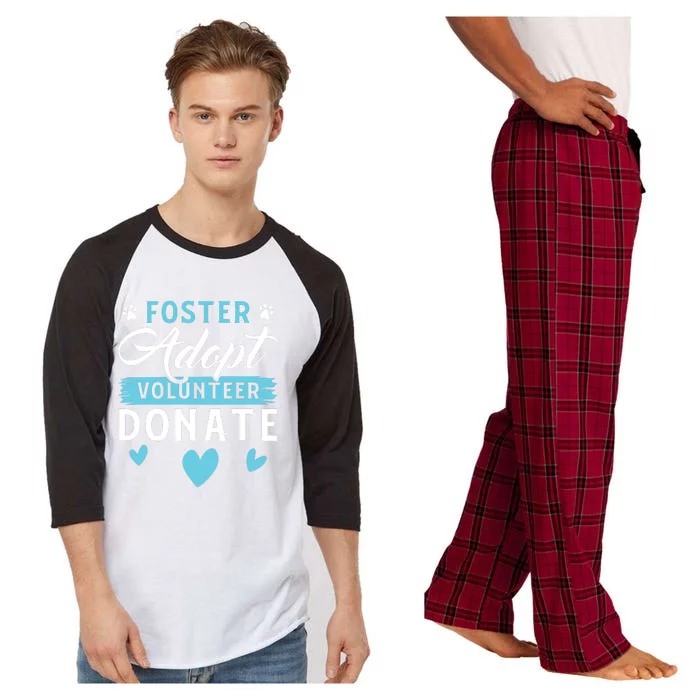 Foster Adopt Volunteer Donate Funny Animal Rescue Foster Raglan Sleeve Pajama Set