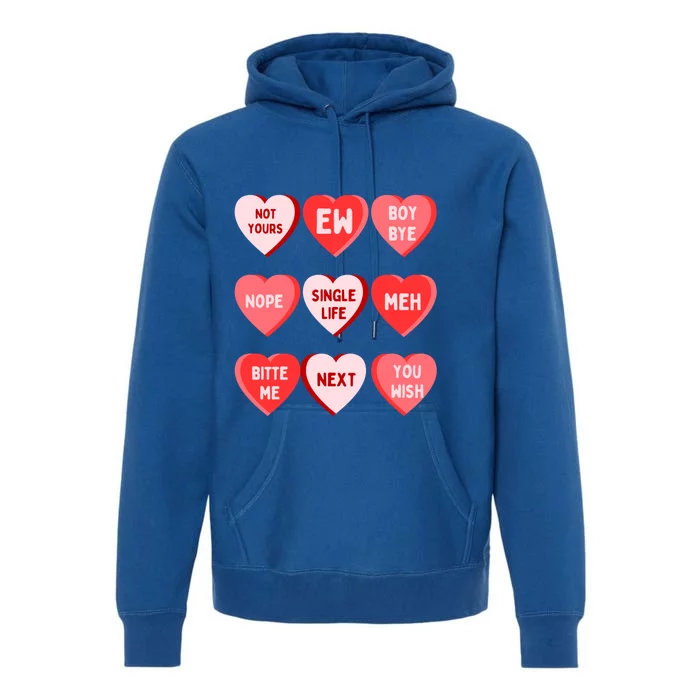 Funny Anti Valentines Day Single Af Gift For Galentines Day Cute Gift Premium Hoodie