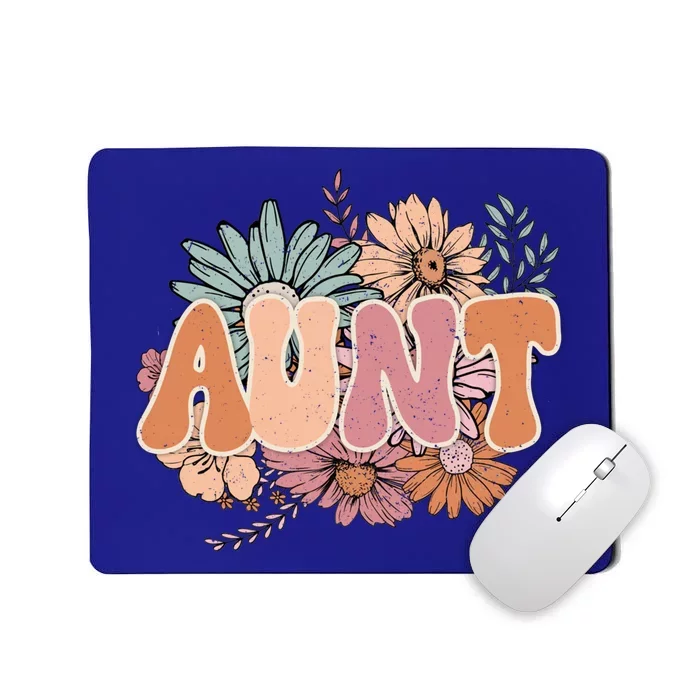 Floral Auntie Vintage Retro Groovy Auntie Best Auntie Ever Gift Mousepad