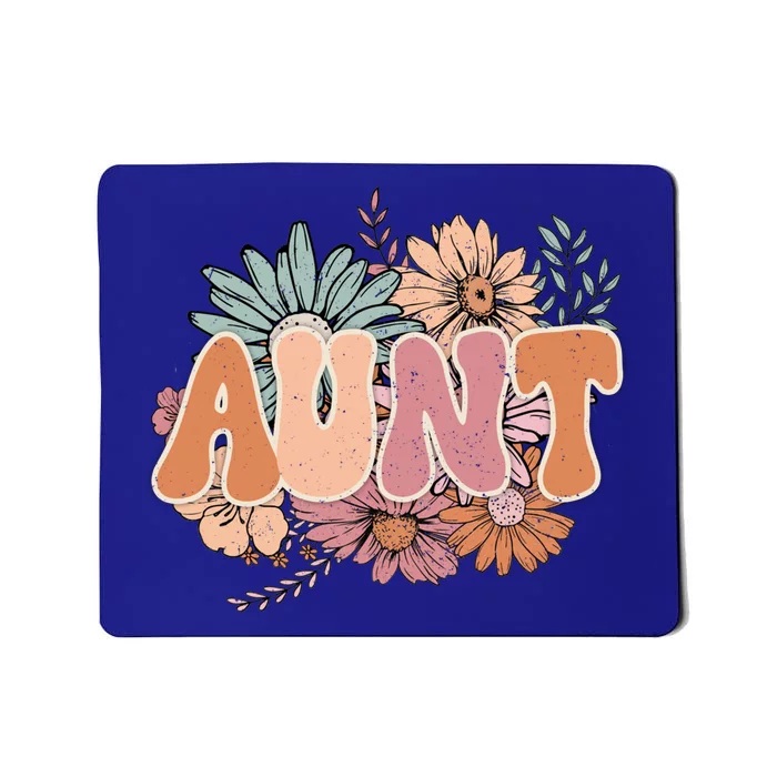 Floral Auntie Vintage Retro Groovy Auntie Best Auntie Ever Gift Mousepad