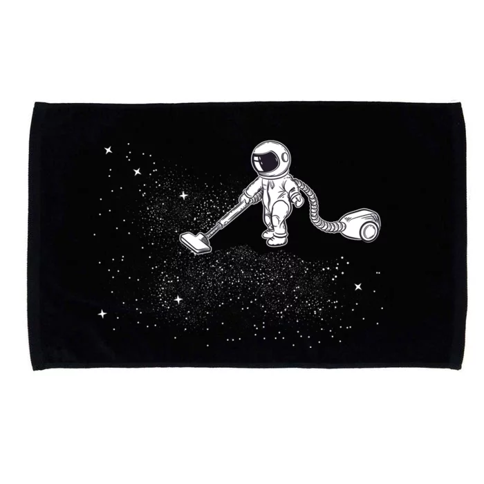 Funny Astronaut Vacuuming Galaxy Stars Microfiber Hand Towel