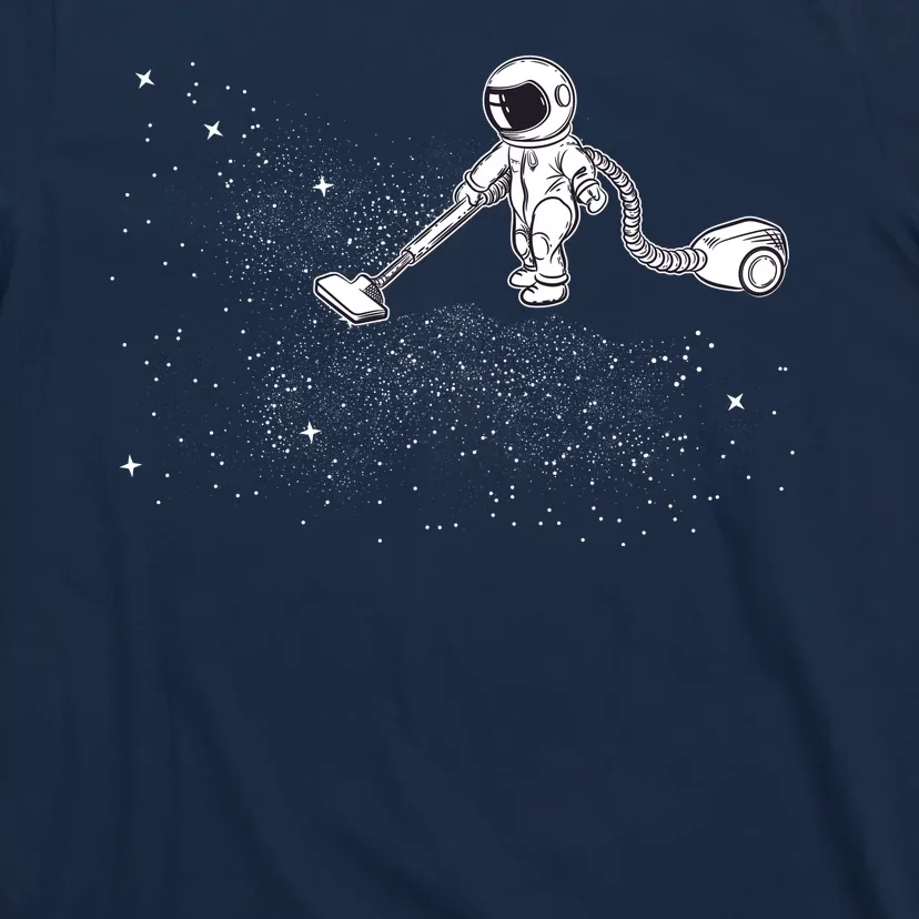 Funny Astronaut Vacuuming Galaxy Stars T-Shirt