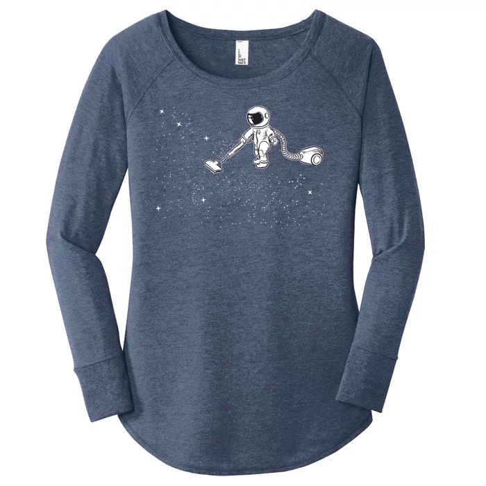 Funny Astronaut Vacuuming Galaxy Stars Women's Perfect Tri Tunic Long Sleeve Shirt