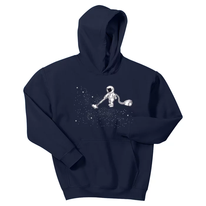 Funny Astronaut Vacuuming Galaxy Stars Kids Hoodie