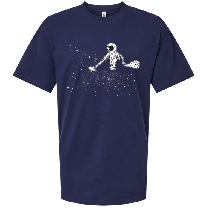 Funny Astronaut Vacuuming Galaxy Stars Sueded Cloud Jersey T-Shirt