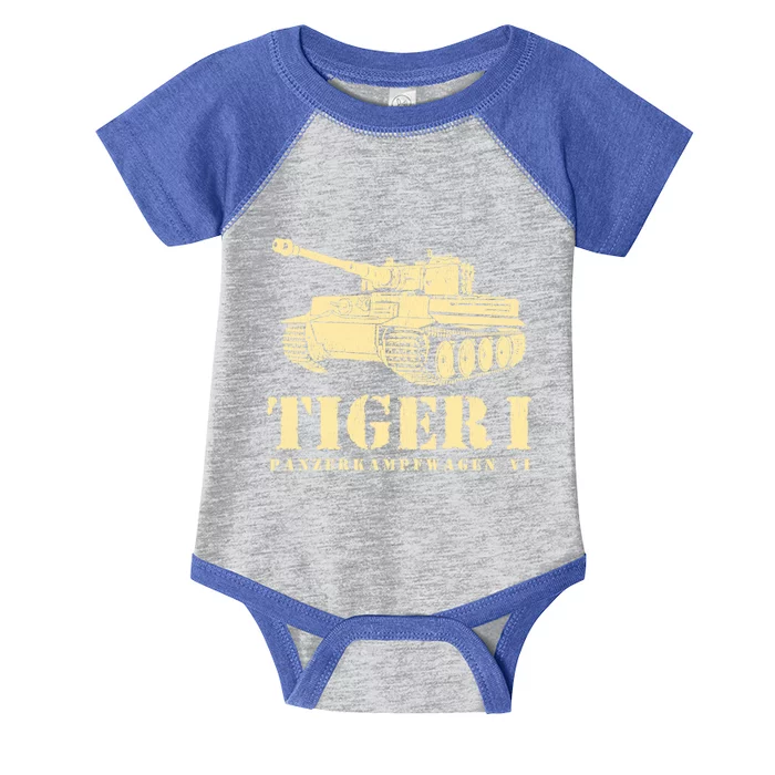 Funny Army Vintage Tiger Tank Pzkpfw Vi Wwii Gift Gift Infant Baby Jersey Bodysuit