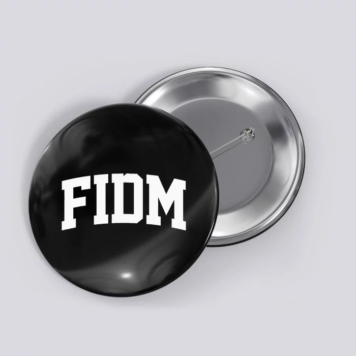 Fidm Arch Vintage Retro College Athletic Sport Button