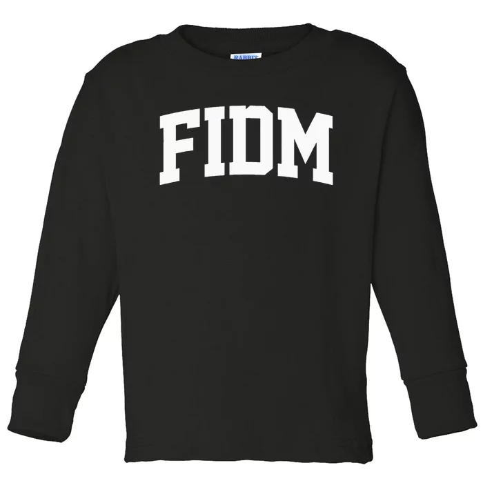 Fidm Arch Vintage Retro College Athletic Sport Toddler Long Sleeve Shirt