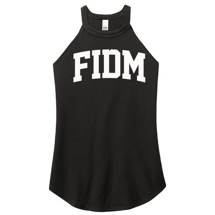 Fidm Arch Vintage Retro College Athletic Sport Women’s Perfect Tri Rocker Tank