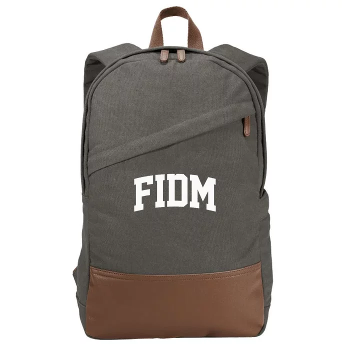 Fidm Arch Vintage Retro College Athletic Sport Cotton Canvas Backpack