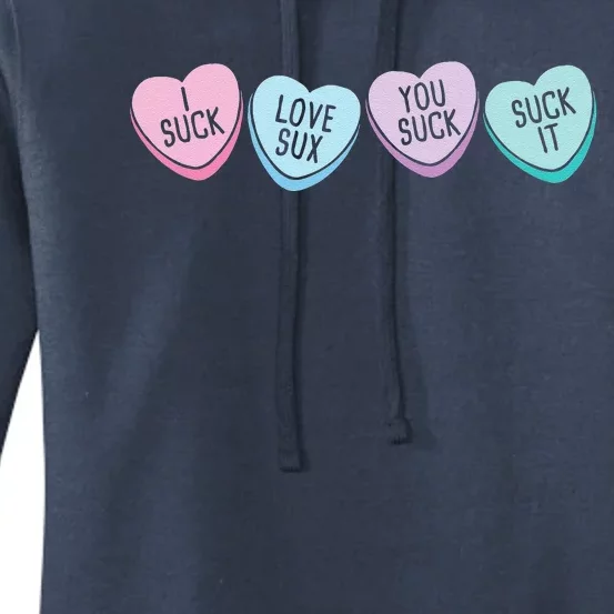 Funny Anti Valentine's Day Sarcastic Love Sucks Gift Women's Pullover Hoodie