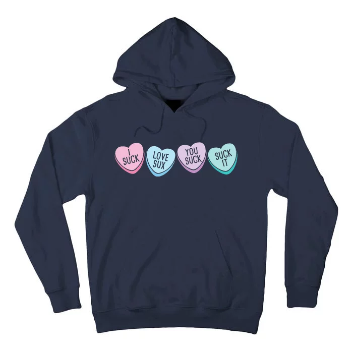 Funny Anti Valentine's Day Sarcastic Love Sucks Gift Tall Hoodie