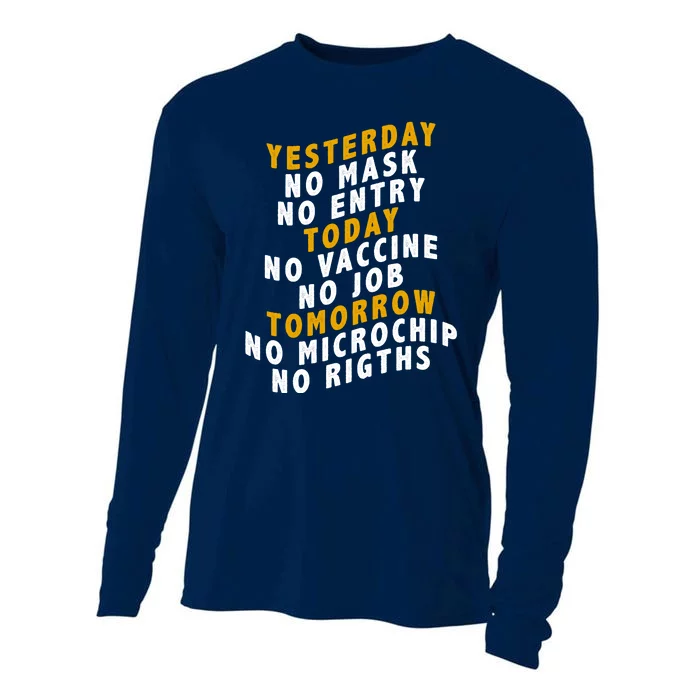 Funny Anti Vaccine Cooling Performance Long Sleeve Crew