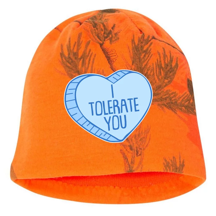 Funny Anti Valentines Day I Tolerate You Candy Heart Kati - Camo Knit Beanie