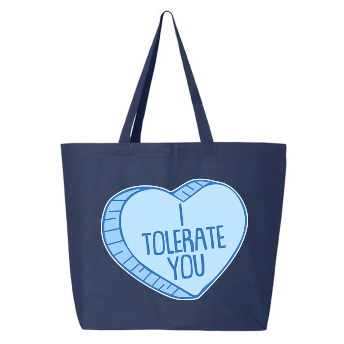 Funny Anti Valentines Day I Tolerate You Candy Heart 25L Jumbo Tote