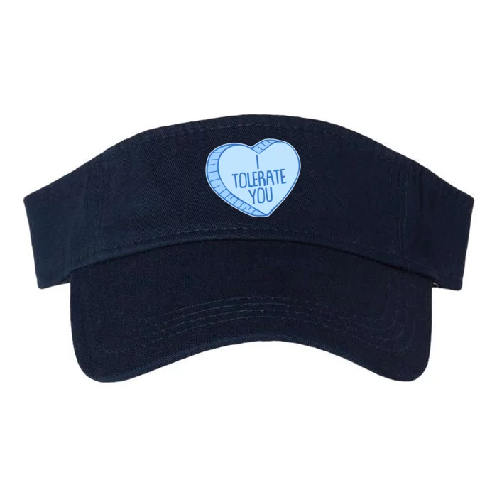 Funny Anti Valentines Day I Tolerate You Candy Heart Valucap Bio-Washed Visor