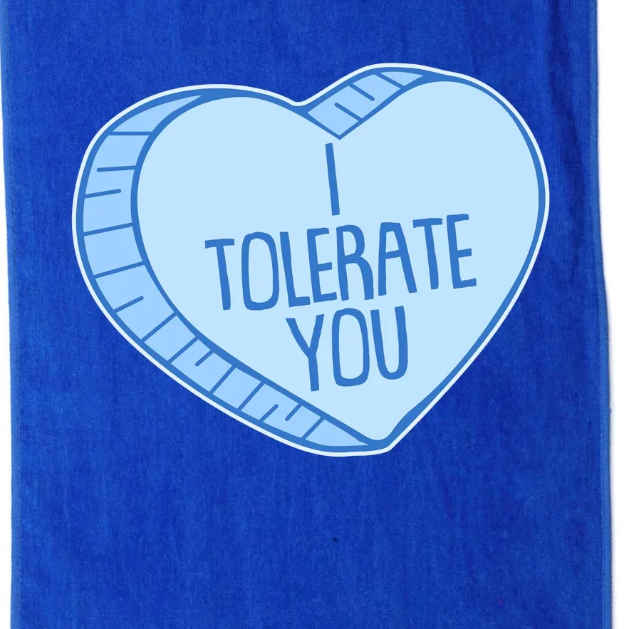 Funny Anti Valentines Day I Tolerate You Candy Heart Platinum Collection Golf Towel