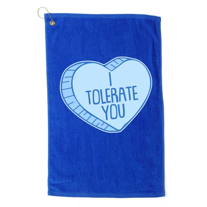 Funny Anti Valentines Day I Tolerate You Candy Heart Platinum Collection Golf Towel