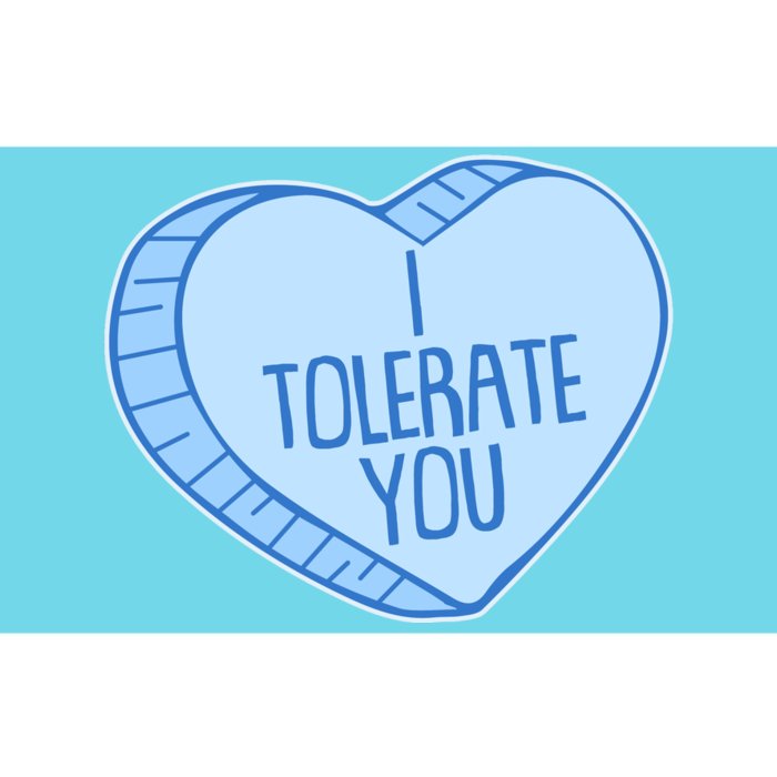 Funny Anti Valentines Day I Tolerate You Candy Heart Bumper Sticker