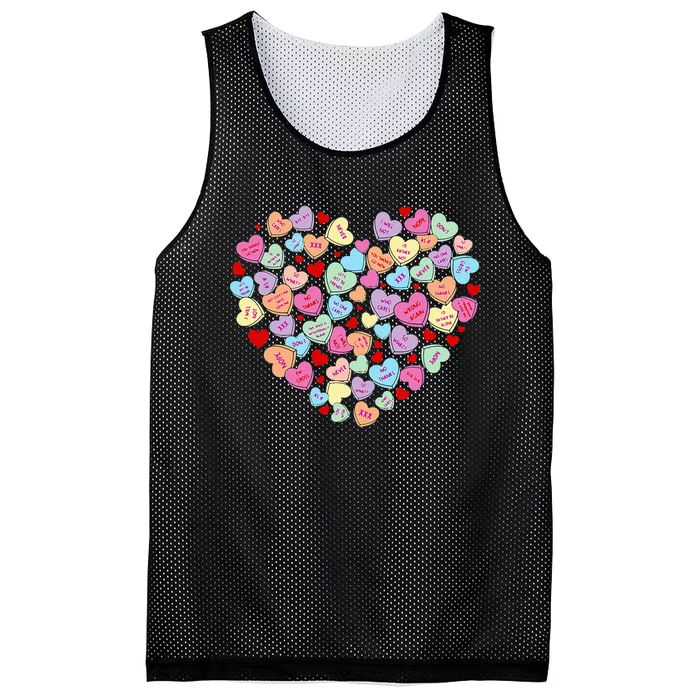 Funny Anti Valentines Day Candy Conversation Heart Single Mesh Reversible Basketball Jersey Tank