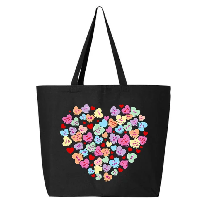 Funny Anti Valentines Day Candy Conversation Heart Single 25L Jumbo Tote