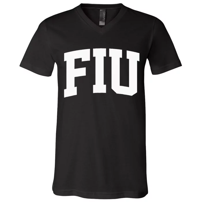 Fiu Arch Vintage College Athletic Sport V-Neck T-Shirt