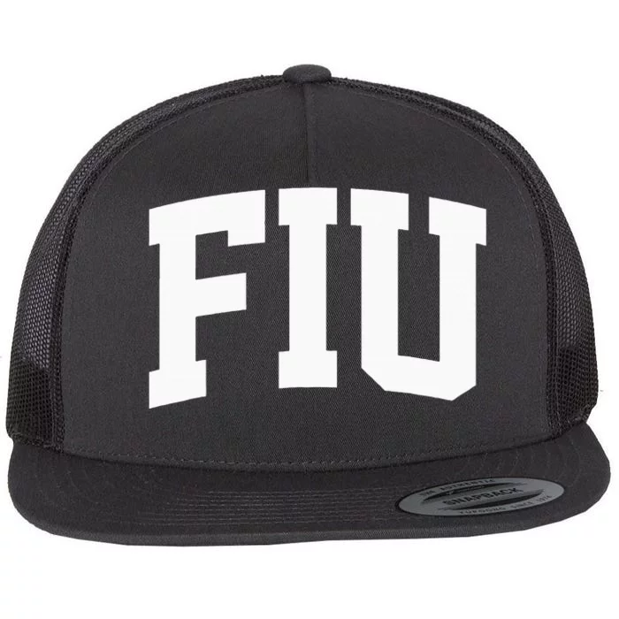 Fiu Arch Vintage College Athletic Sport Flat Bill Trucker Hat