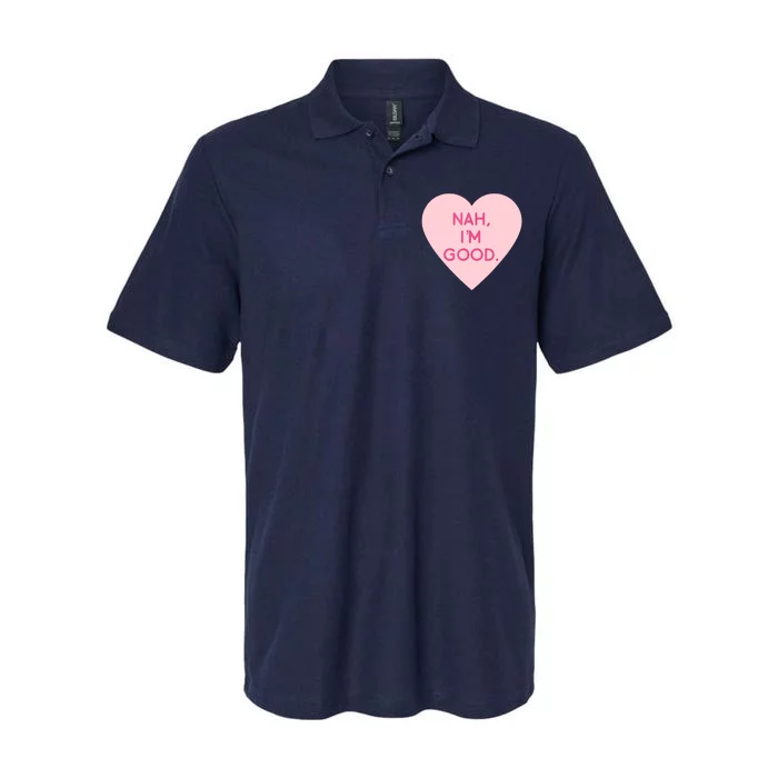 Funny Anti Valentine's Day Nah I'm Good Softstyle Adult Sport Polo