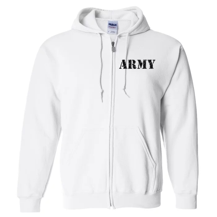 Funny Army Vintage Military Green Retro Usa Soldier Gift Full Zip Hoodie