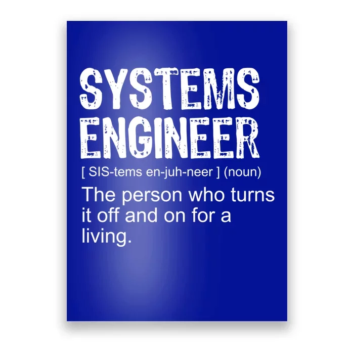 Funny Adult Vintage Definition Systems Engineer Gift Poster