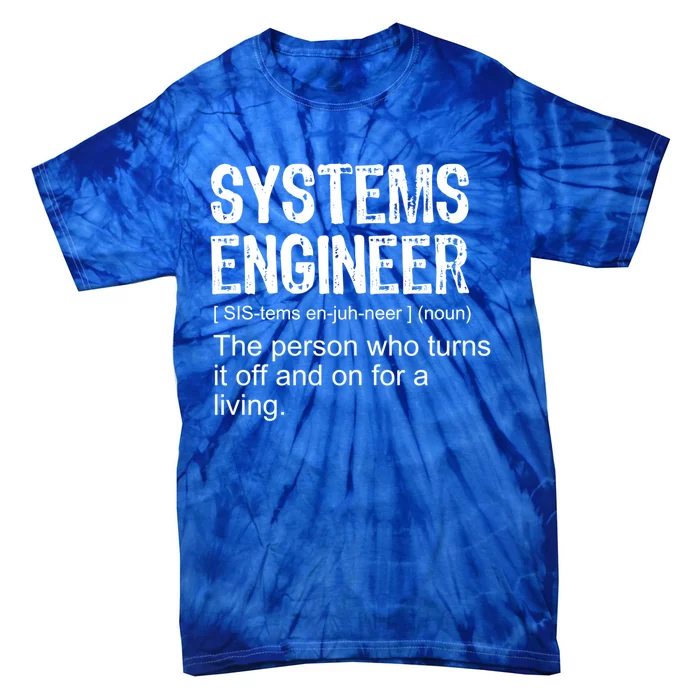 Funny Adult Vintage Definition Systems Engineer Gift Tie-Dye T-Shirt