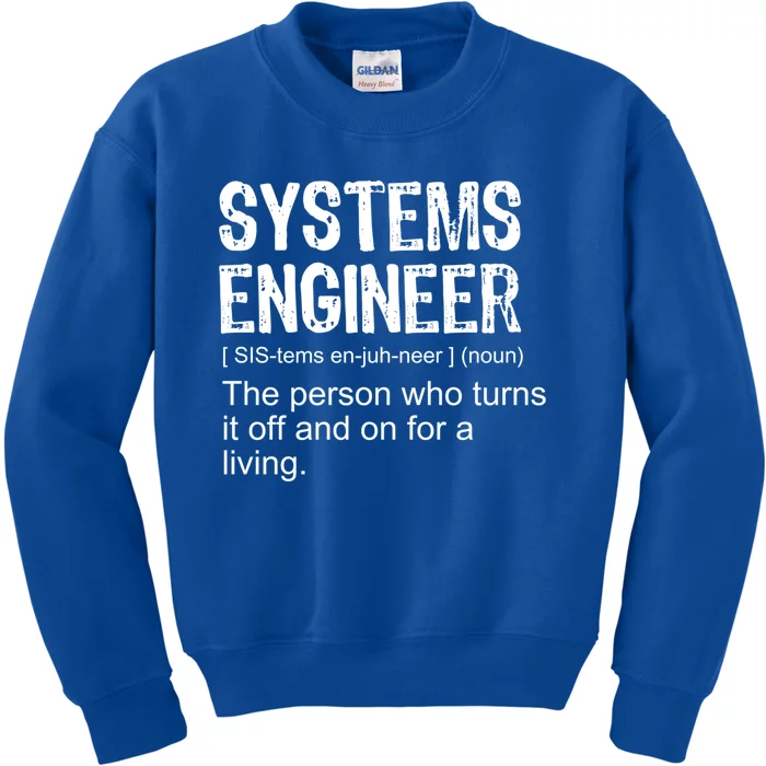 Funny Adult Vintage Definition Systems Engineer Gift Kids Sweatshirt