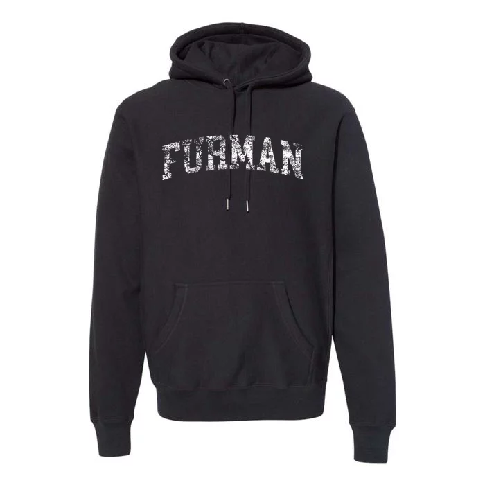 Furman Arch Vintage Retro College Athletic Sports Premium Hoodie