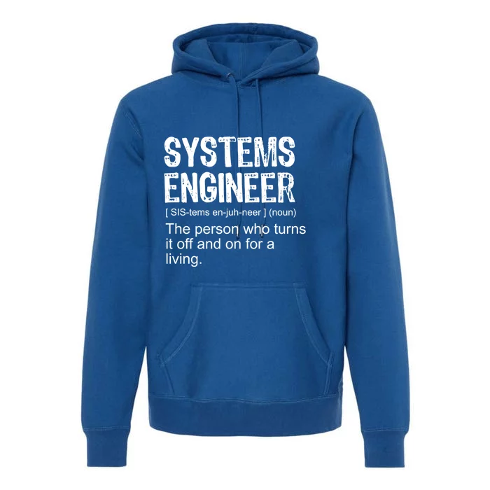 Funny Adult Vintage Definition Systems Engineer Gift Premium Hoodie