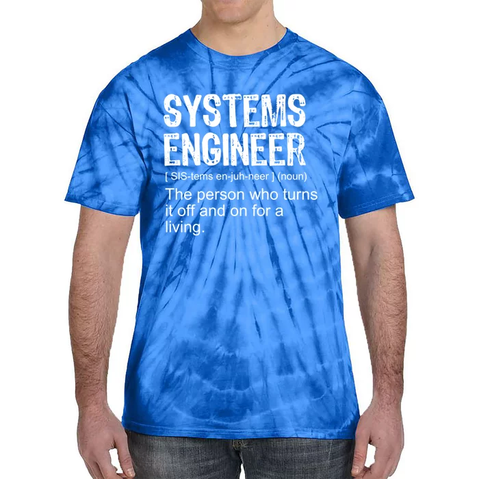 Funny Adult Vintage Definition Systems Engineer Gift Tie-Dye T-Shirt