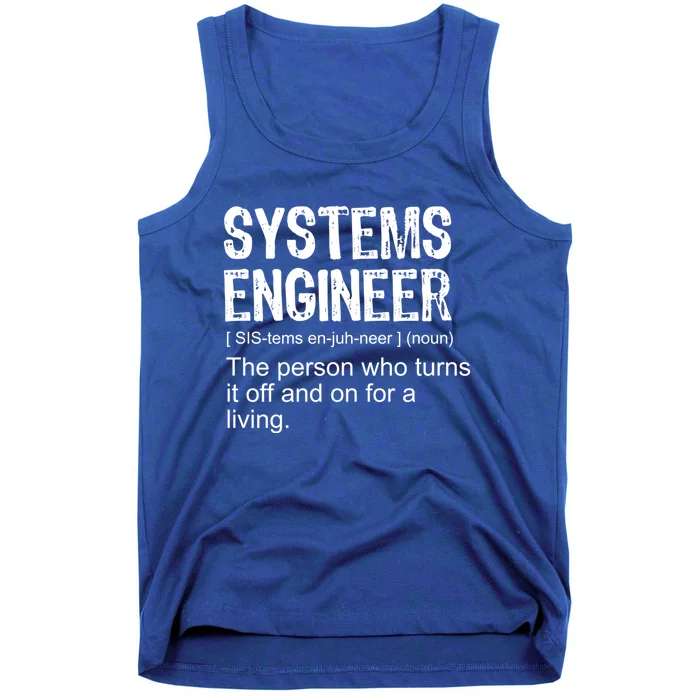 Funny Adult Vintage Definition Systems Engineer Gift Tank Top