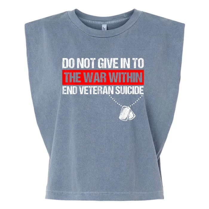 fight against Veteran Suicide Awareness Ptsd Veteran 22 Day Garment-Dyed Women's Muscle Tee