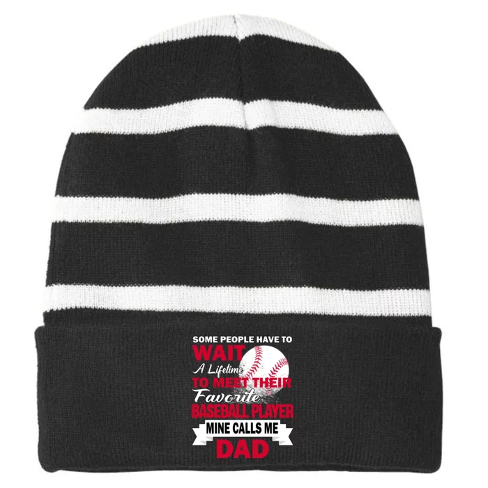 Favorite Baseball Player Striped Beanie with Solid Band