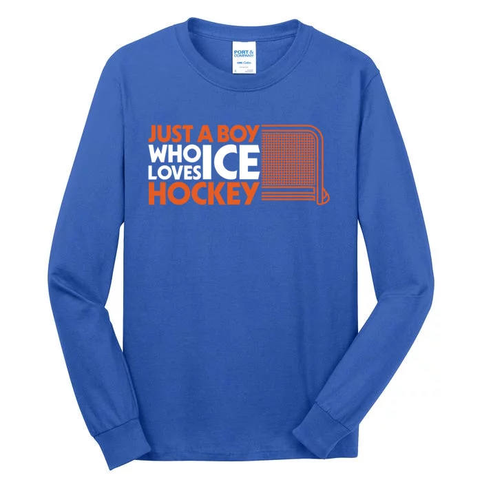 Funny A Who Loves Ice Hockey Great Gift Tall Long Sleeve T-Shirt