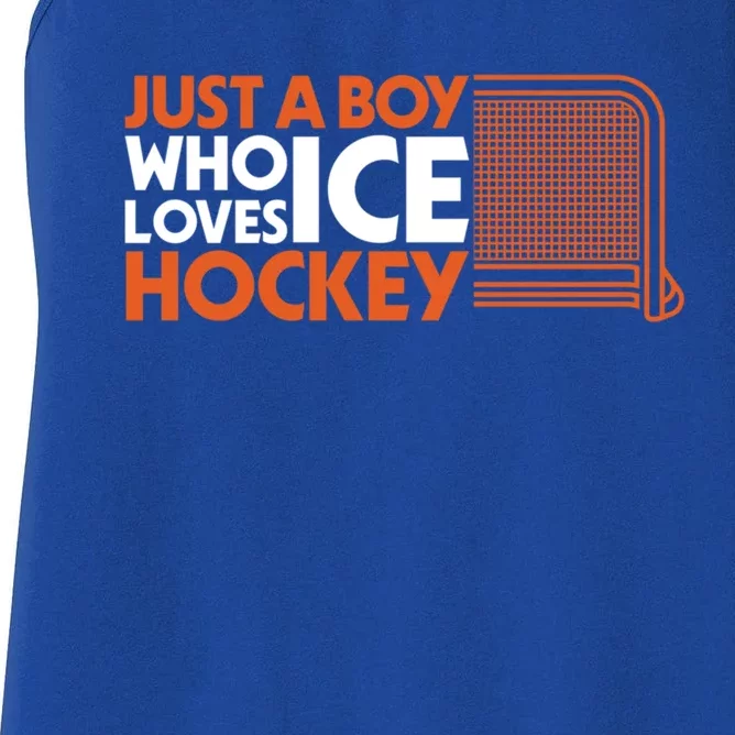 Funny A Who Loves Ice Hockey Great Gift Women's Racerback Tank