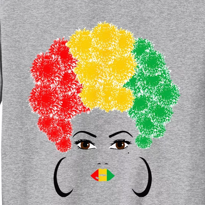 Flowers afro woman black queen african american juneteenth Tall Sweatshirt