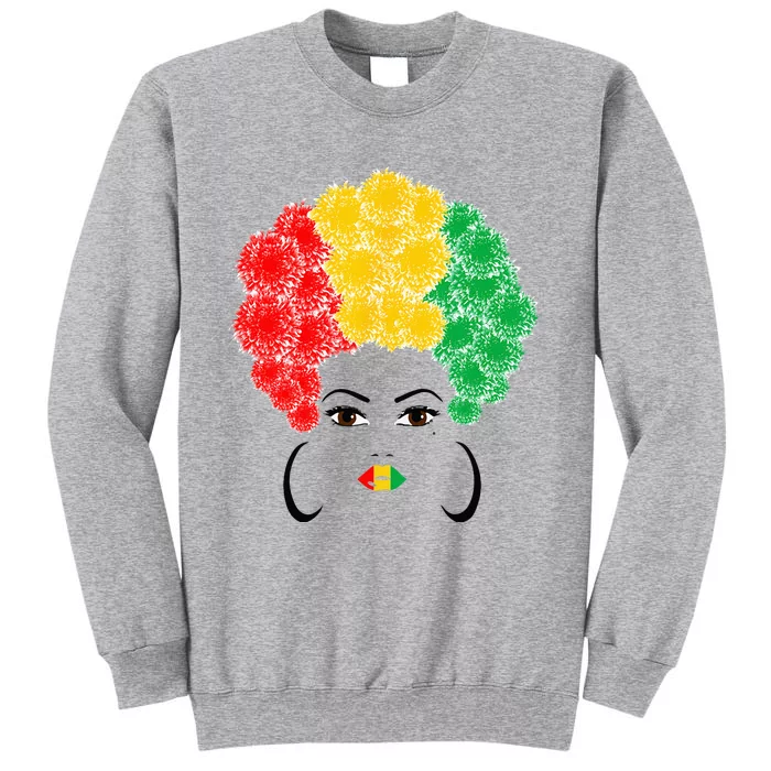 Flowers afro woman black queen african american juneteenth Tall Sweatshirt