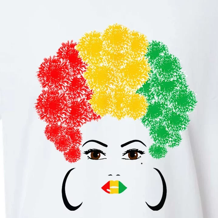 Flowers afro woman black queen african american juneteenth Sueded Cloud Jersey T-Shirt