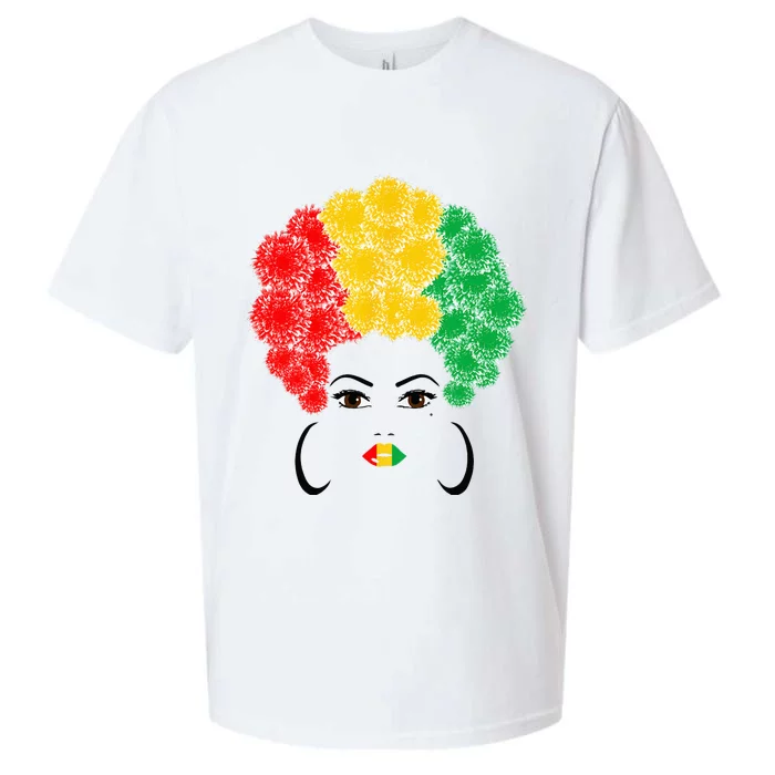 Flowers afro woman black queen african american juneteenth Sueded Cloud Jersey T-Shirt