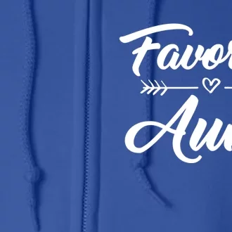 Favorite Aunt With Cute Heart And Arrow Gift Full Zip Hoodie