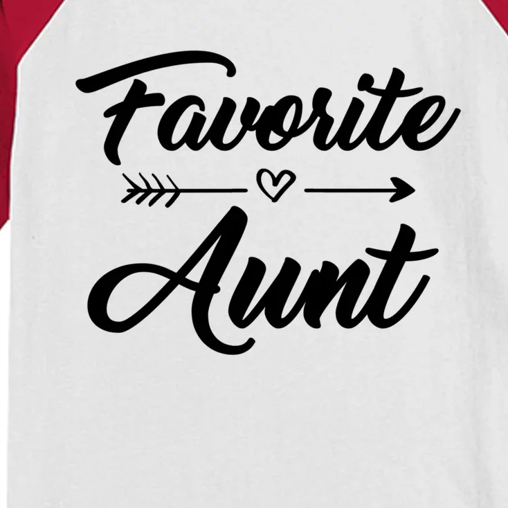 Favorite Aunt With Cute Heart And Arrow Gift Kids Colorblock Raglan Jersey