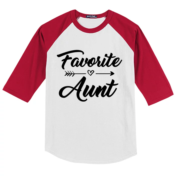 Favorite Aunt With Cute Heart And Arrow Gift Kids Colorblock Raglan Jersey