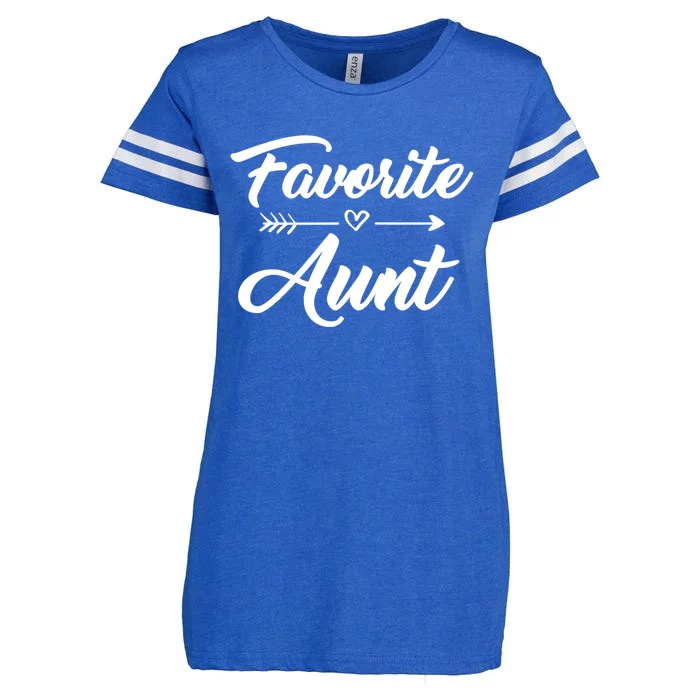 Favorite Aunt With Cute Heart And Arrow Gift Enza Ladies Jersey Football T-Shirt